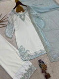 New Fancy Design Pakistani Top - Plazzo And Dupatta Set