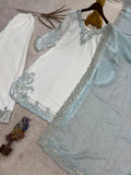 New Fancy Design Pakistani Top - Plazzo And Dupatta Set