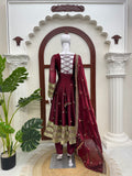 Fendy Silk with Soft Micro cotton Lining & Thread & Sequence Work Salwar Kameez