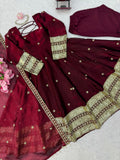 Fendy Silk with Soft Micro cotton Lining & Thread & Sequence Work Salwar Kameez
