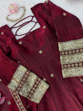 Fendy Silk with Soft Micro cotton Lining & Thread & Sequence Work Salwar Kameez