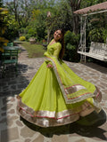 Tabby organza Silk with Original Mirror Hand Work with gotta Patti lace Salwar Kameez
