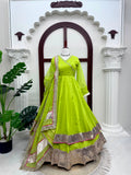 Tabby organza Silk with Original Mirror Hand Work with gotta Patti lace Salwar Kameez