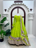 Tabby organza Silk with Original Mirror Hand Work with gotta Patti lace Salwar Kameez