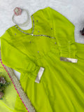 Tabby organza Silk with Original Mirror Hand Work with gotta Patti lace Salwar Kameez