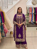New Faux Georgette With Heavy Embroidery Sequence Work Top-Bottom And Dupatta Set