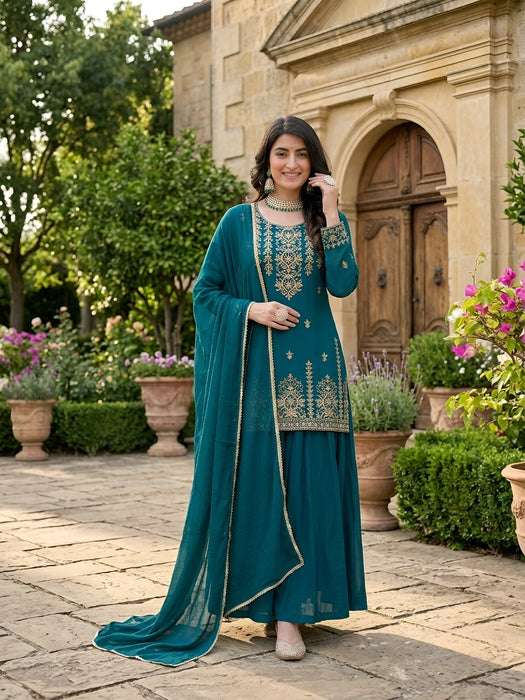 New Designer Party Wear Look Heavy Roman cotton Material With 5mm Sequence Embroidery Work Top Lehenga & Dupatta