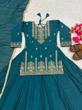 New Designer Party Wear Look Heavy Roman cotton Material With 5mm Sequence Embroidery Work Top Lehenga & Dupatta
