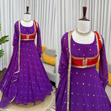 Beautiful Designer Anarkali Suit On heavy Faux Georgette fabric with Thread & Sequence work and Koti
