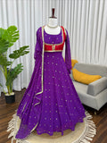 Beautiful Designer Anarkali Suit On heavy Faux Georgette fabric with Thread & Sequence work and Koti