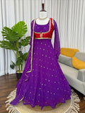 Beautiful Designer Anarkali Suit On heavy Faux Georgette fabric with Thread & Sequence work and Koti