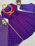 Beautiful Designer Anarkali Suit On heavy Faux Georgette fabric with Thread & Sequence work and Koti