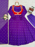 Beautiful Designer Anarkali Suit On heavy Faux Georgette fabric with Thread & Sequence work and Koti