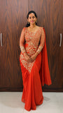 NEW SUPERHIT TRENDING READY TO WEAR SAREE WITH FULLY SEMI-BEADS EMBROIDERED STYLIST BLOUSE ON FAUX GEORGETTE FABRIC