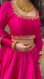Chinon Fabric with thread with Sequence work Semi Stitched Lehenga Choli