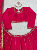 Chinon Fabric with thread with Sequence work Semi Stitched Lehenga Choli