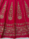 Chinon Fabric with thread with Sequence work Semi Stitched Lehenga Choli