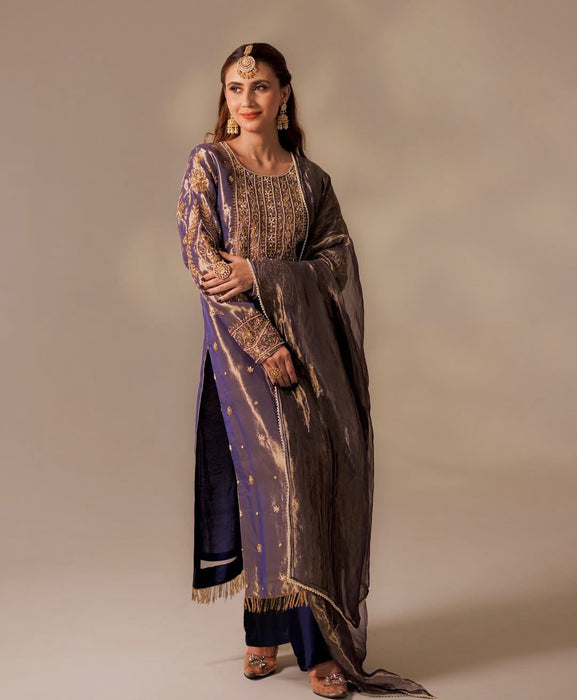 NEW READY TO WEAR HEAVY EMBROIDERY AND SEQUENCE WORK TOP - WITH PENT WITH DUPATTA