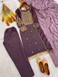 NEW READY TO WEAR HEAVY EMBROIDERY AND SEQUENCE WORK TOP - WITH PENT WITH DUPATTA