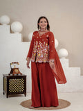 New Designer Party Wear Look Top Sharara Plazzo and Dupatta
