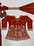 New Designer Party Wear Look Top Sharara Plazzo and Dupatta