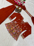 New Designer Party Wear Look Top Sharara Plazzo and Dupatta