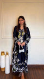 New Designer Party Wear Look Pure Satin Rayon Over Size Long Kaftan & Bottom With Dupatta set