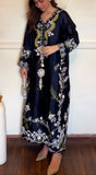 New Designer Party Wear Look Pure Satin Rayon Over Size Long Kaftan & Bottom With Dupatta set