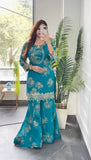New Designer Party Wear Look Top-Plazzo and Dupatta With Heavy Embroidery Work