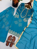 New Designer Party Wear Look Top-Plazzo and Dupatta With Heavy Embroidery Work