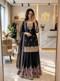 Pure Cinon Silk With Embroidery 5mm Sequence Work Salwar Kameez