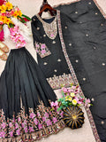 Pure Cinon Silk With Embroidery 5mm Sequence Work Salwar Kameez