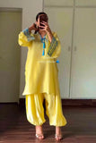 New Designer Party Wear Look Pure Natural Crep Sillk Top & Balloon Pants With Dupatta set