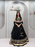Pure cotton with Heavy gamthi work & mirror lace Work Beautiful Lehenga Choli