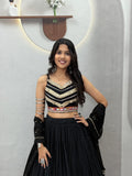Pure cotton with Heavy gamthi work & mirror lace Work Beautiful Lehenga Choli