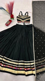 Pure cotton with Heavy gamthi work & mirror lace Work Beautiful Lehenga Choli