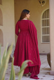 Heavy Roman Silk With Heavy Embroidery Work Anarkali Salwar Kameez