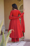 Heavy Roman Silk With Heavy Embroidery Work Anarkali Salwar Kameez