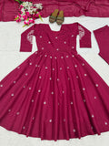 Heavy Roman Silk With Heavy Embroidery Work Anarkali Salwar Kameez