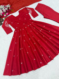 Heavy Roman Silk With Heavy Embroidery Work Anarkali Salwar Kameez