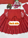 Heavy Roman Silk With Heavy Embroidery Work Anarkali Salwar Kameez