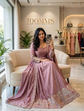 Pure Cinon Silk With Embroidery 5mm Sequences Work Anarkali Salwar Kameez