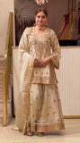 New Designer Party Wear Look Pure Chinon Silk Top Plazzo & Dupatta Set