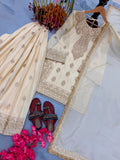 New Designer Party Wear Look Pure Chinon Silk Top Plazzo & Dupatta Set