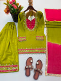 Fully Stitched & Ready to Wear Roman Glass With Real Mirror work Salwar Kameez