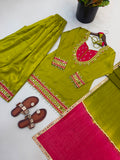 Fully Stitched & Ready to Wear Roman Glass With Real Mirror work Salwar Kameez