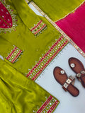 Fully Stitched & Ready to Wear Roman Glass With Real Mirror work Salwar Kameez