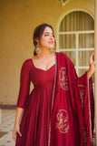 New Designer  Heavy Roman Silk Material Anarkali Suit In New Fancy Style