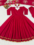 New Designer  Heavy Roman Silk Material Anarkali Suit In New Fancy Style