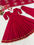 New Designer  Heavy Roman Silk Material Anarkali Suit In New Fancy Style